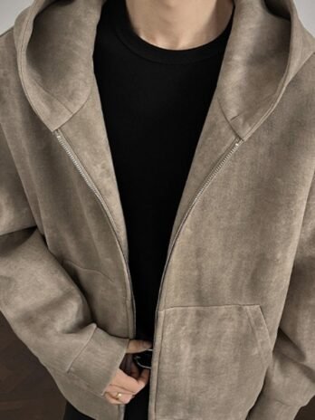 American Retro Tie-dyed Hooded Plus Size Sweater Coat For Men