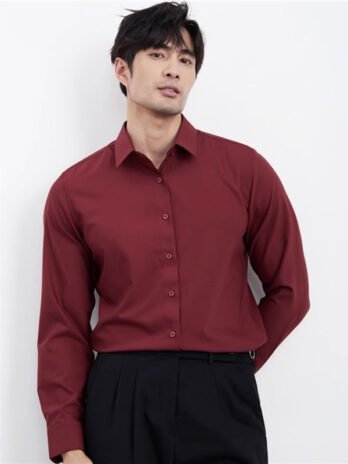Lightly Mature Business Wine Red Shirt Men
