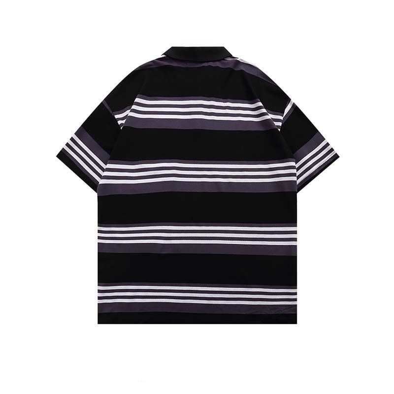 435566ae-0697-4e15-a3e3-016994deee05.jpg New Letter Embroidered Striped Lapel Short Sleeve POLO Shirt For Men - Image 5