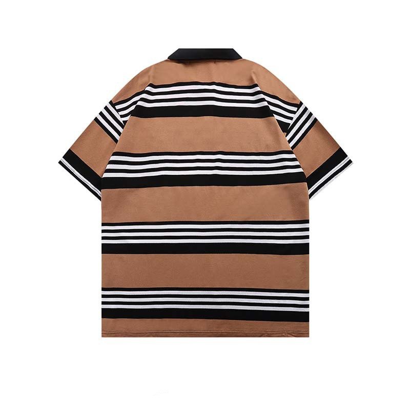 7be0c564-f4b5-48f7-b62f-cb2b8c944dde.jpg New Letter Embroidered Striped Lapel Short Sleeve POLO Shirt For Men - Image 3