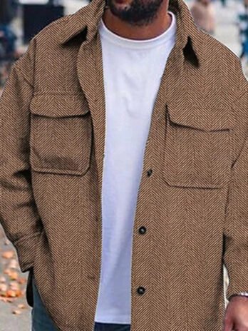 Coat Men Polo Collar Top Men Fashion Work Clothes